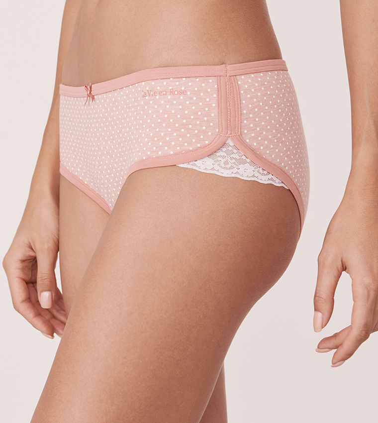Polka Dots Pattern Elasticated Waistband Panty - Pink