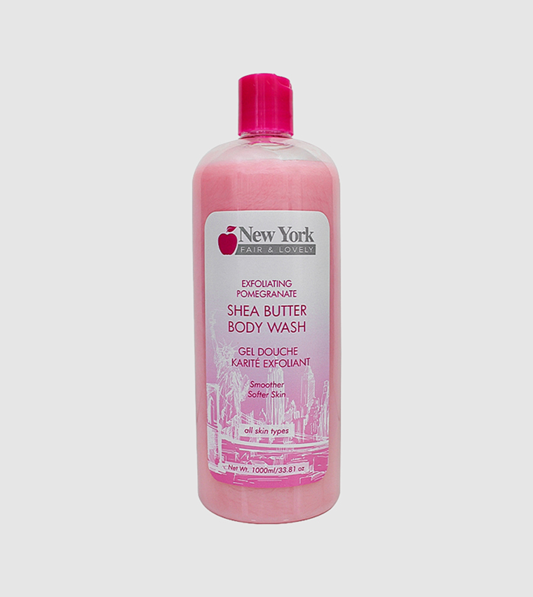 New York Fair & Lovely Exfoliating Pomegranate Shea Butter Body Wash, 1000 ml