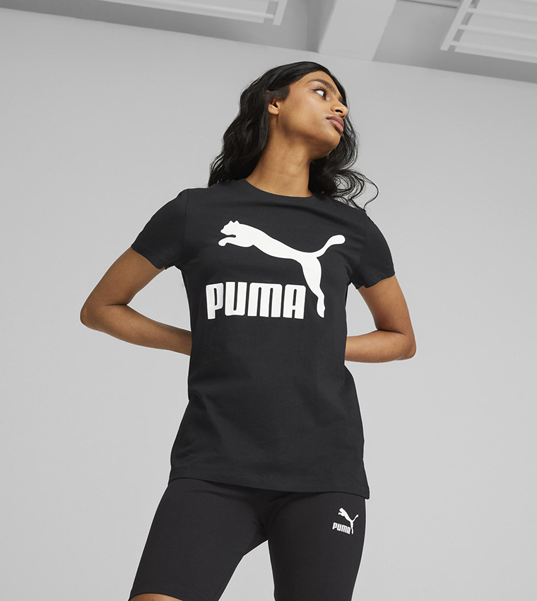 Buy PUMA Printed Polyester Round Neck Womens Athleisure Top