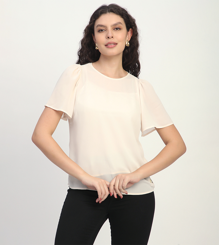 Solid Short Sleeves Top