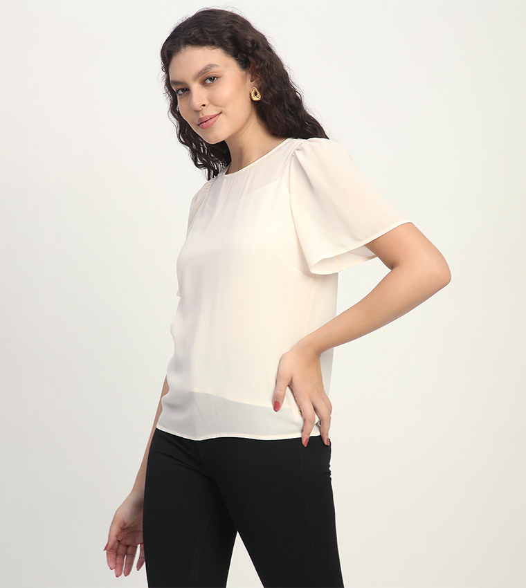 Solid Short Sleeves Top