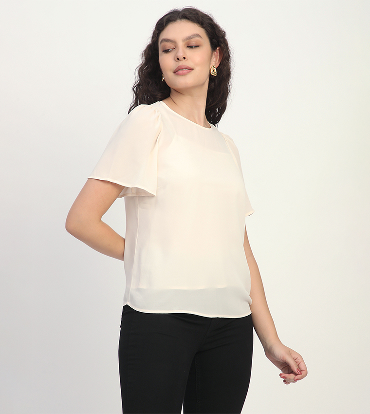 Solid Short Sleeves Top