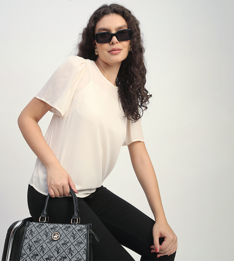 Solid Short Sleeves Top
