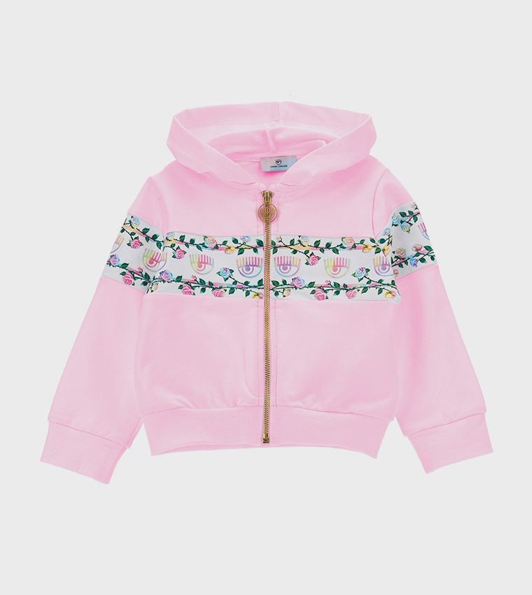 Printed Detail Hooded Jacket