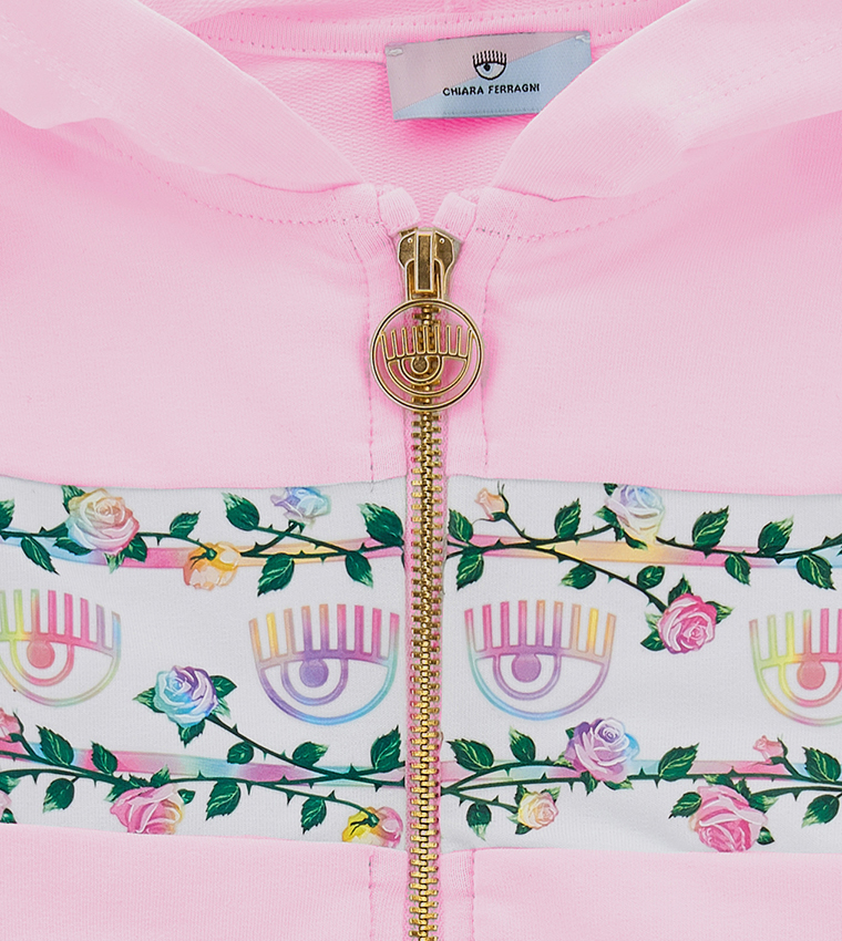 Printed Detail Hooded Jacket