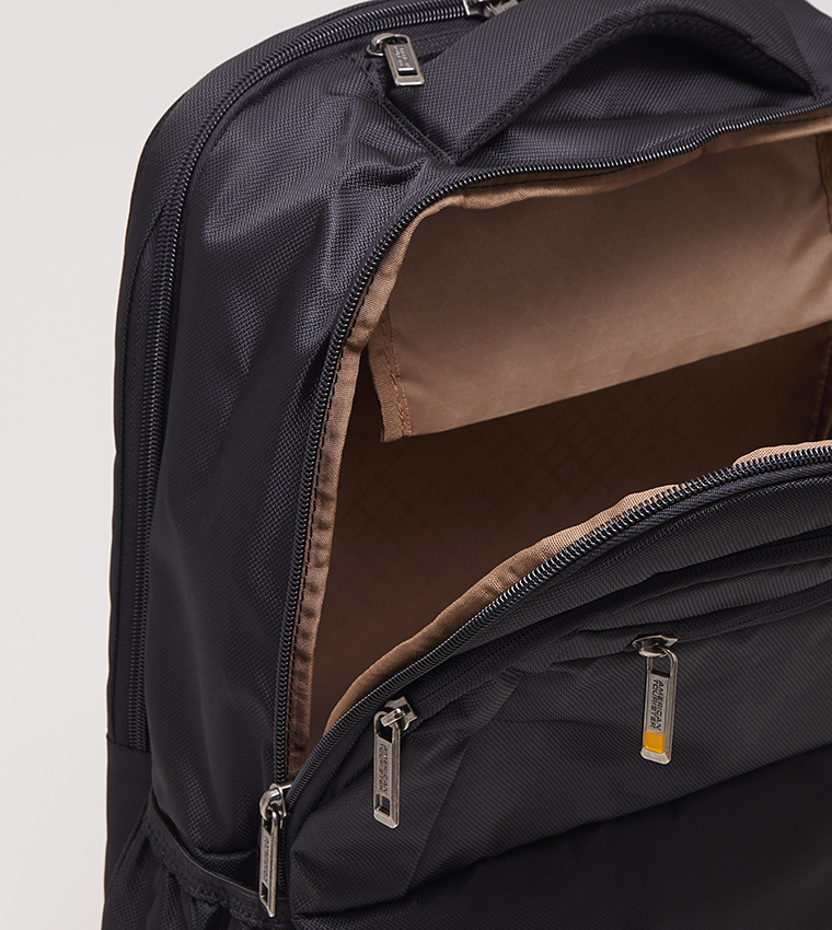 backpack leather black under 100 Parker Leather Backpack - Built-In Zippered Laptop Sleeve - With Adjustable Shoulder Straps - Black Onyx