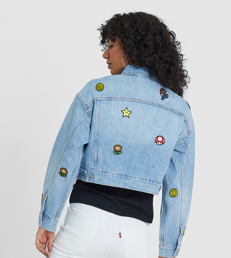 Buy Levi's Cropped Dad Trucker Jacket In Red | 6thStreet UAE