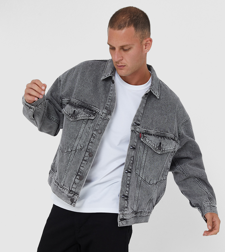 Buy Levi's Stay Loose Trucker Jacket Grey In Grey | 6thStreet