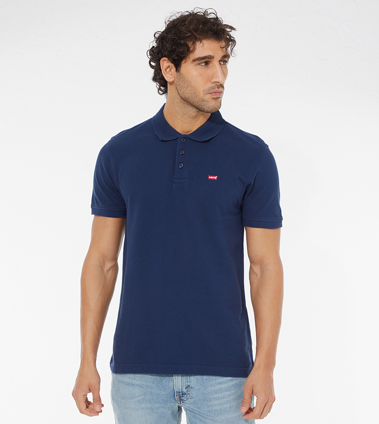 Buy Levi's Solid Short Sleeves Polo T Shirt In Blue | 6thStreet UAE