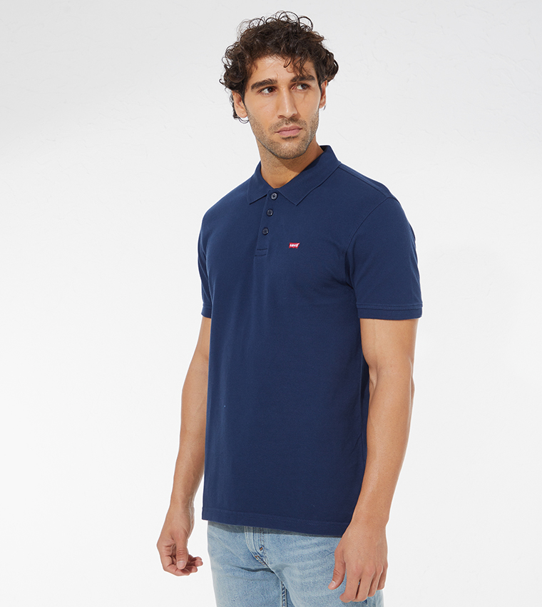 Buy Levi's Solid Short Sleeves Polo T Shirt In Blue | 6thStreet UAE