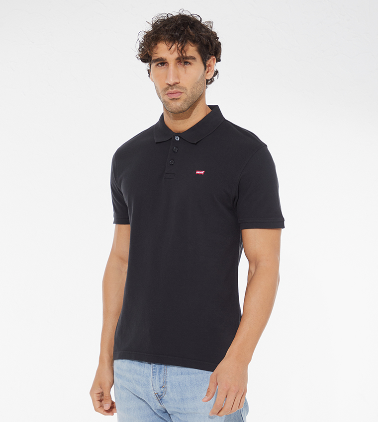 Buy Levi's Solid Short Sleeves Polo T Shirt In Black | 6thStreet UAE