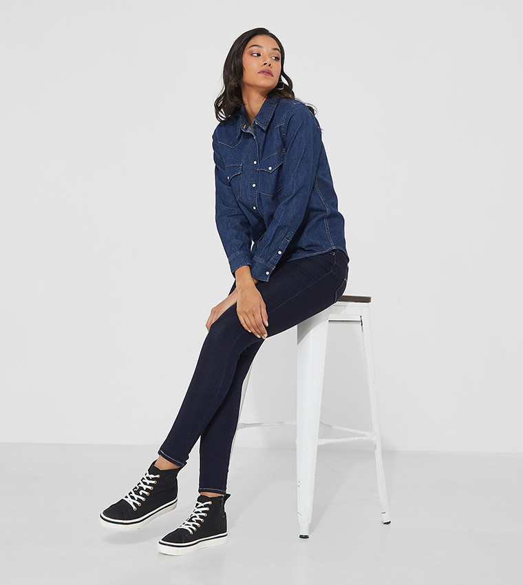 Pocket Detail Denim Shirt