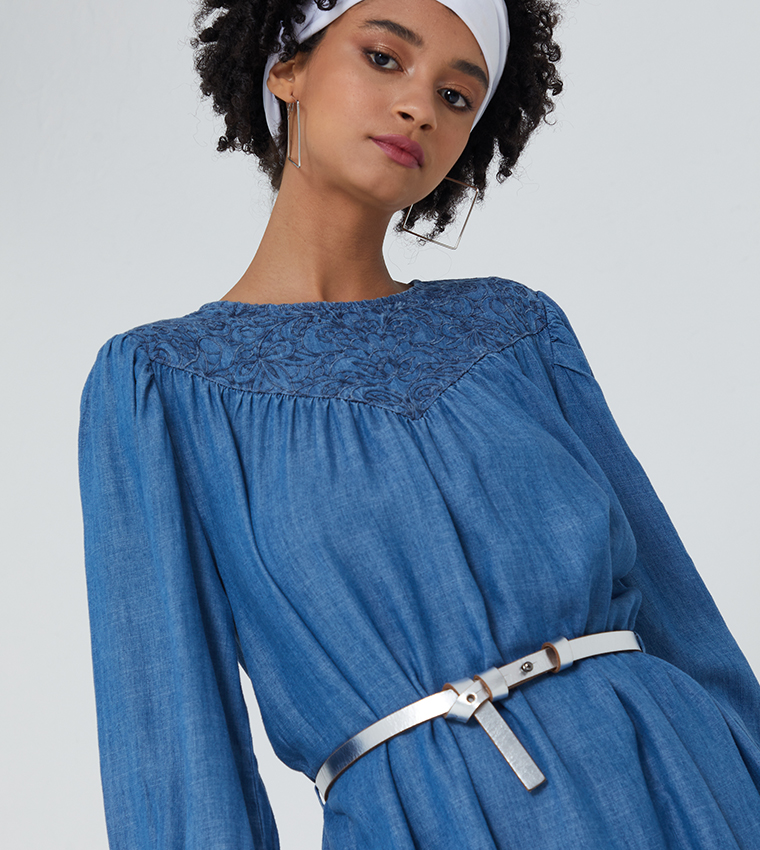 Ella Long Sleeved Cutwork Dress