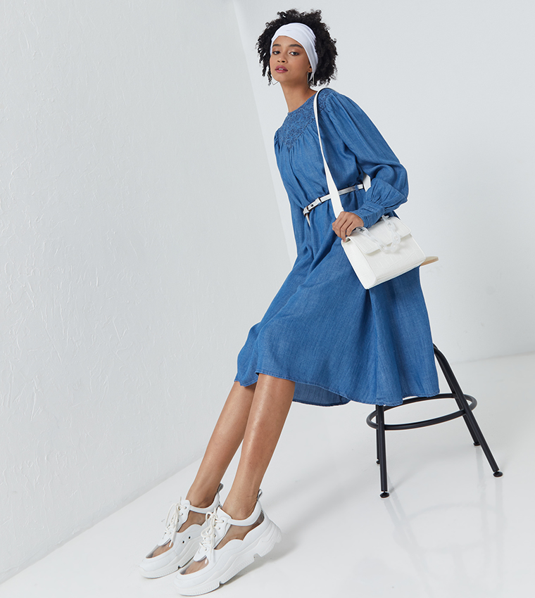 Ella Long Sleeved Cutwork Dress