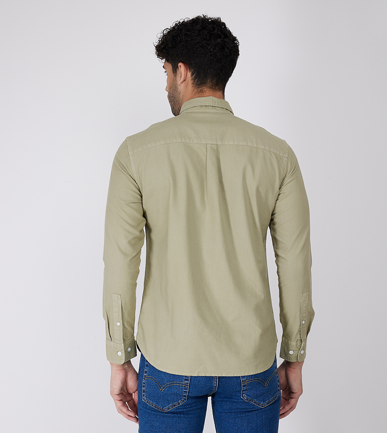 Solid Pocket Detail Shirt