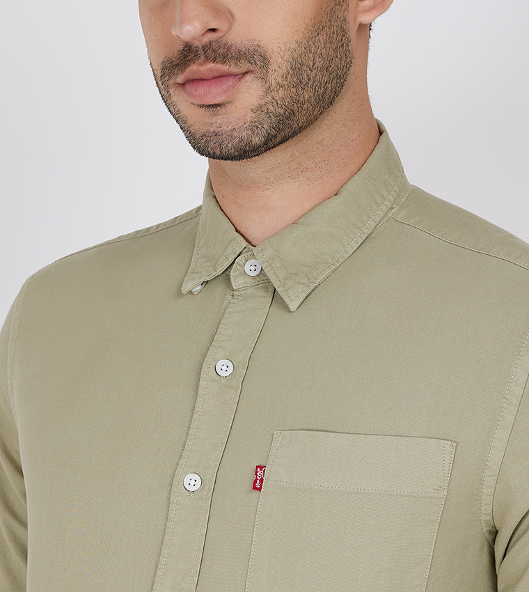 Solid Pocket Detail Shirt
