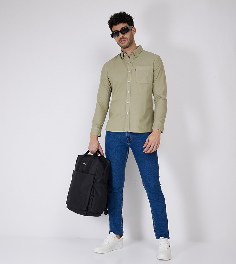 Solid Pocket Detail Shirt
