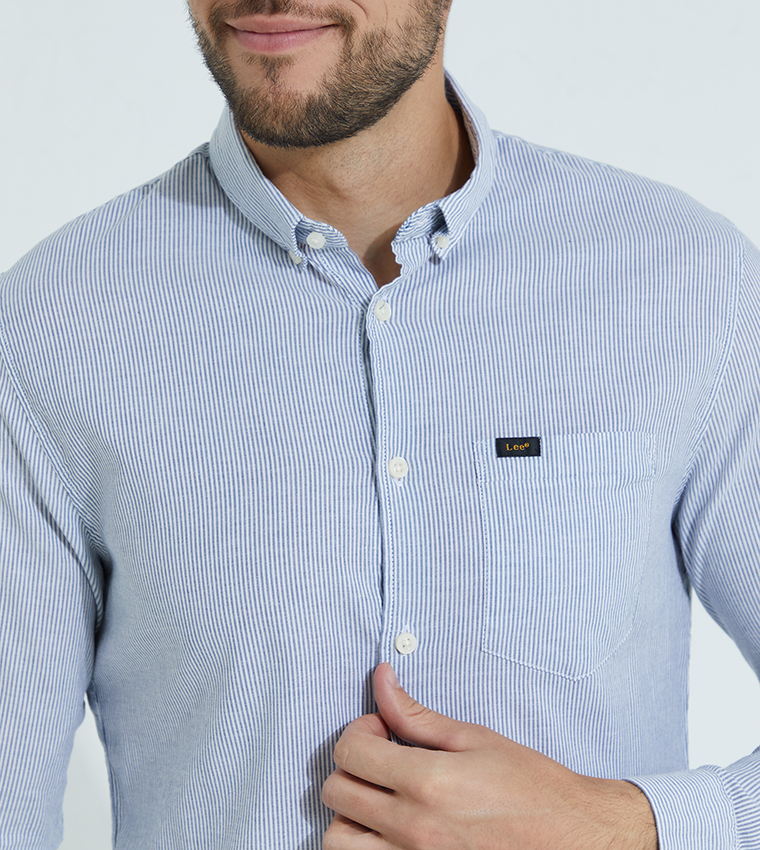 Casual Herenoverhemd Lee Clean Western Shirt Heren - 100% Katoen, Regular Fit, Lange Mouwen, Wasbaar In De Machine Regular Fit Cowboy Shirt