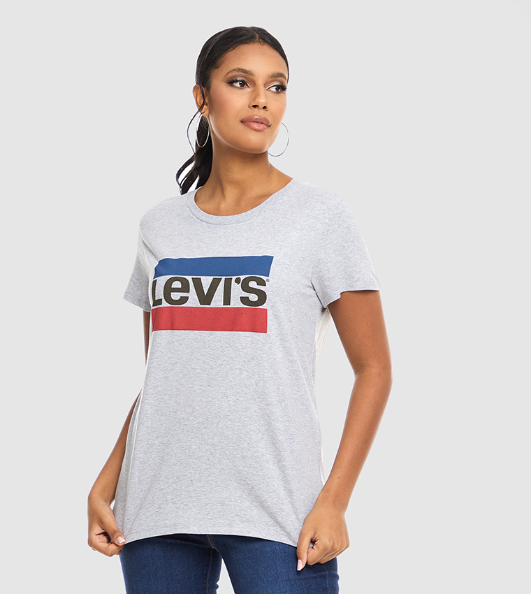 Buy Levi's Logo Printed Perfect T Shirt In Grey | 6thStreet UAE