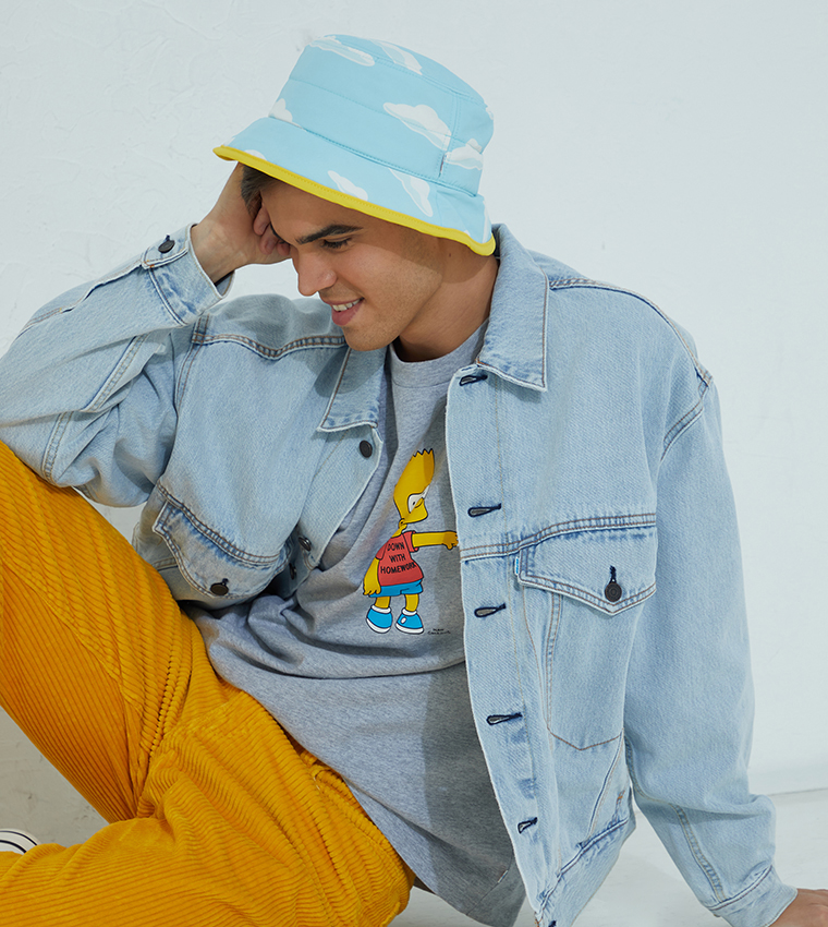 Buy Levi's Simpsons Puffer Bucket Hat In Blue | 6thStreet Kuwait