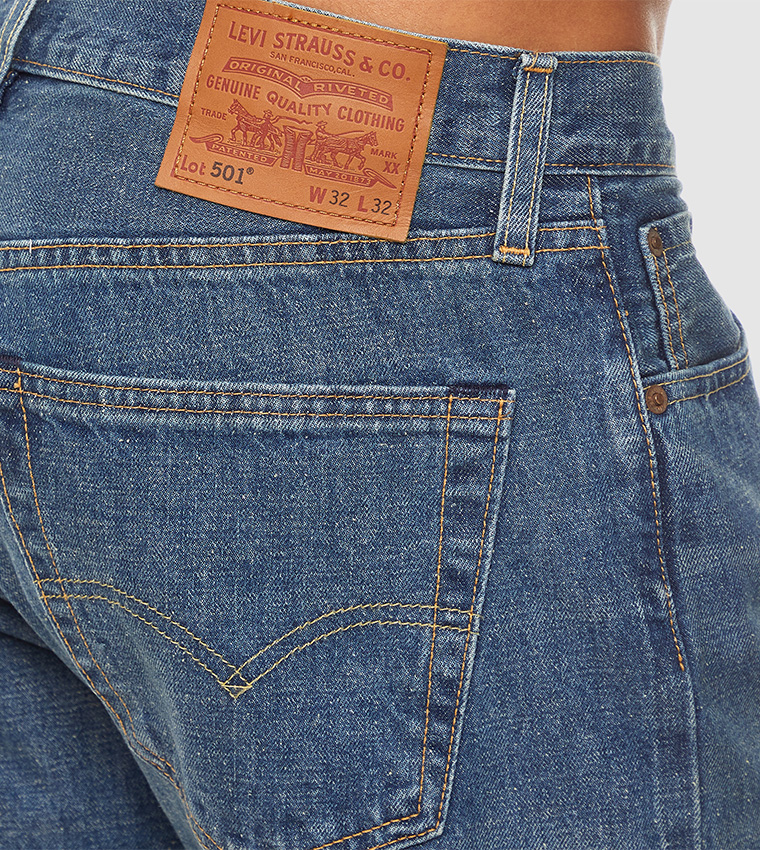 Buy Levi's 501® Straight Fit Original Jeans In Blue | 6thStreet Saudi ...