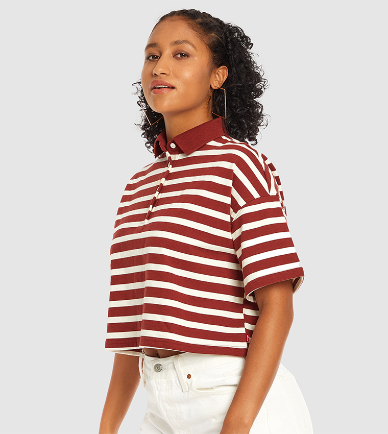 Buy Levi's Astrid Horizontal Striped Polo T Shirt In Red | 6thStreet Kuwait