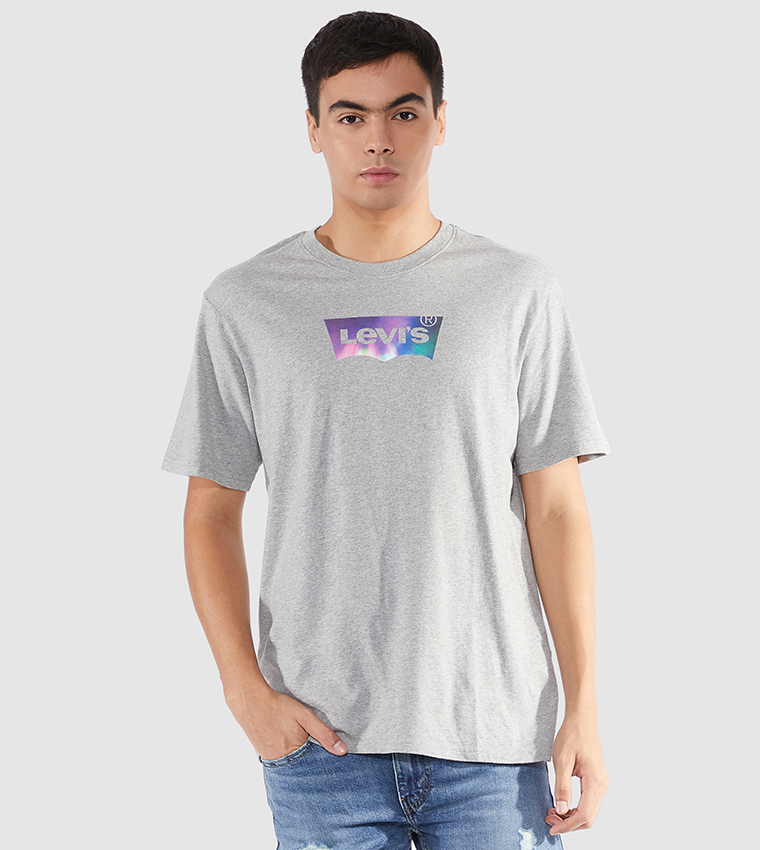 Buy Levi's Relaxed Fit Short Sleeves Graphic T Shirt In Grey | 6thStreet  Kuwait