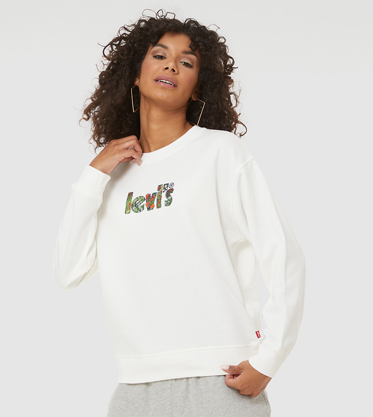 Buy Levi's Logo Printed Sweatshirt In White | 6thStreet Kuwait