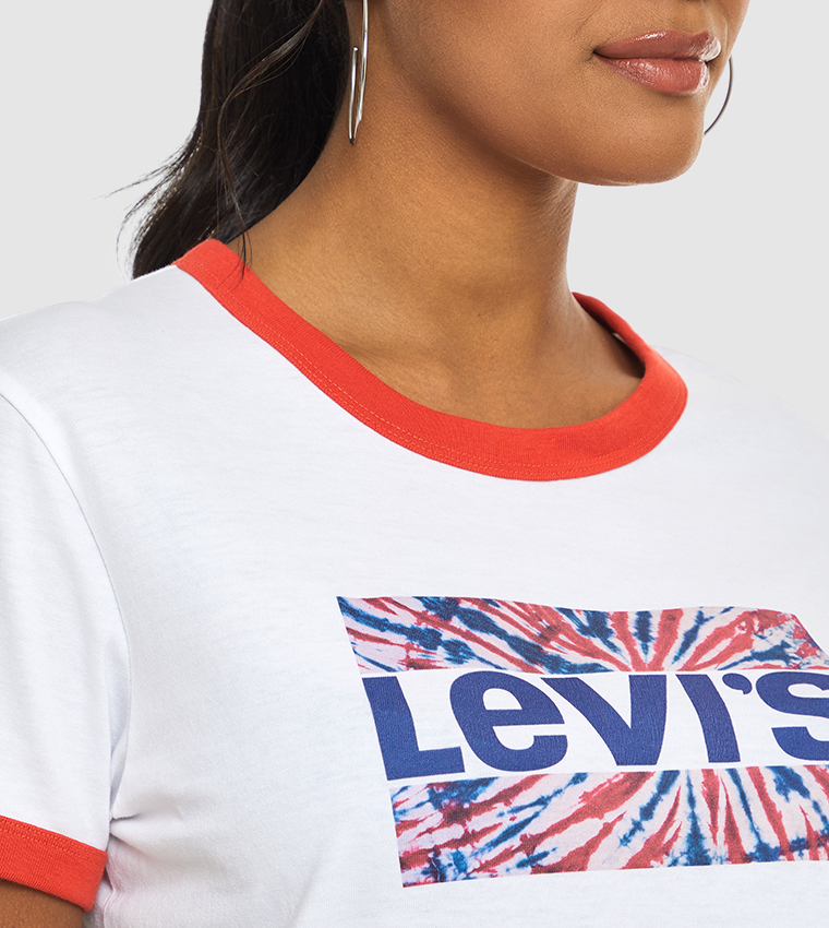 Buy Levi s Printed Perfect Ringer T Shirt In White 6thStreet Bahrain