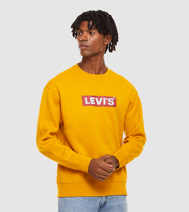 Buy Levi's Relaxed Fit Logo Printed Sweatshirt In Yellow | 6thStreet Kuwait