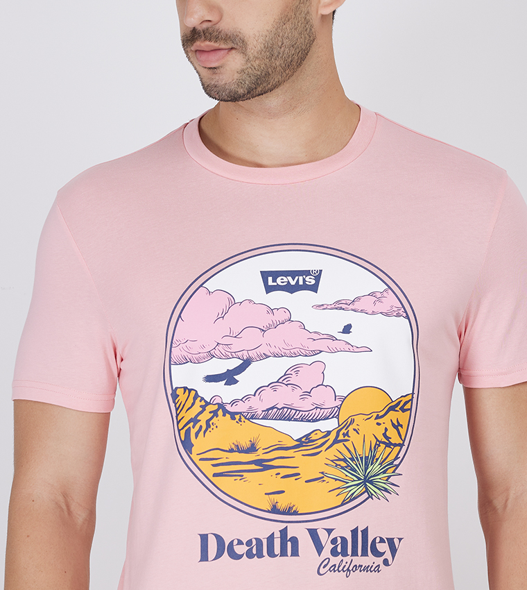 تيشيرت بياقة مستديرة وطبعة جرافيك 