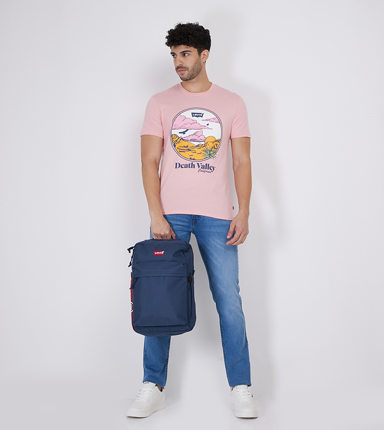 تيشيرت بياقة مستديرة وطبعة جرافيك 