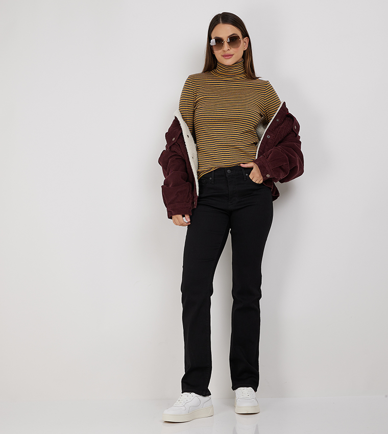 Striped Turtleneck Top