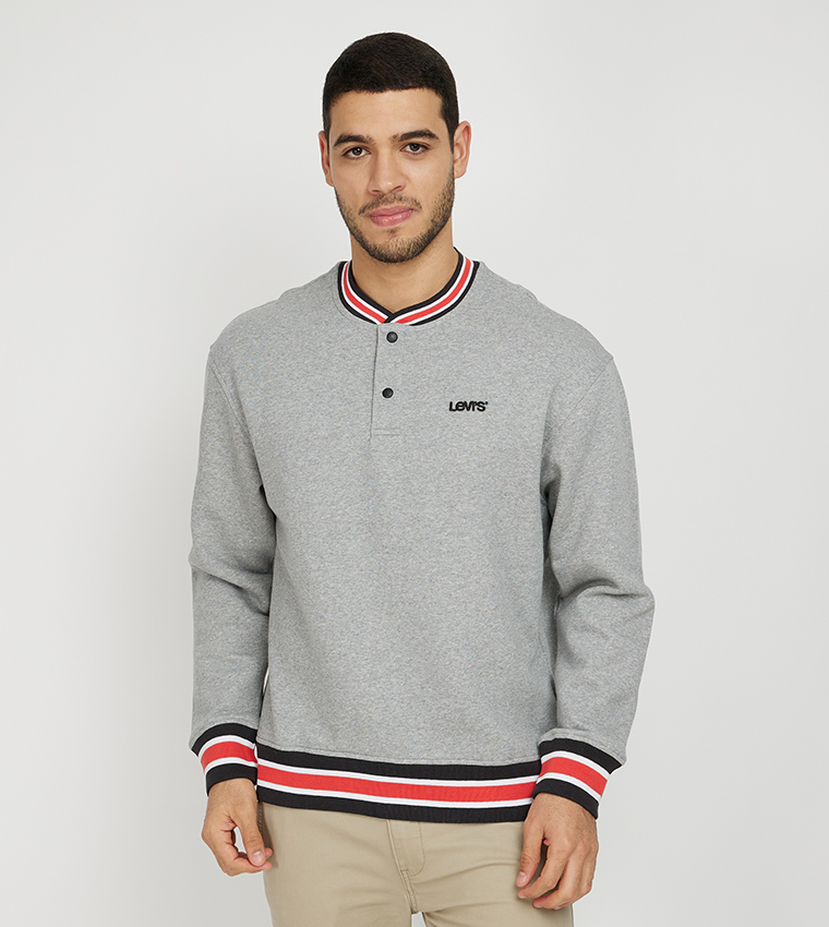 Buy Levi s Logo Detail Contrast Trim Sweatshirt In Grey