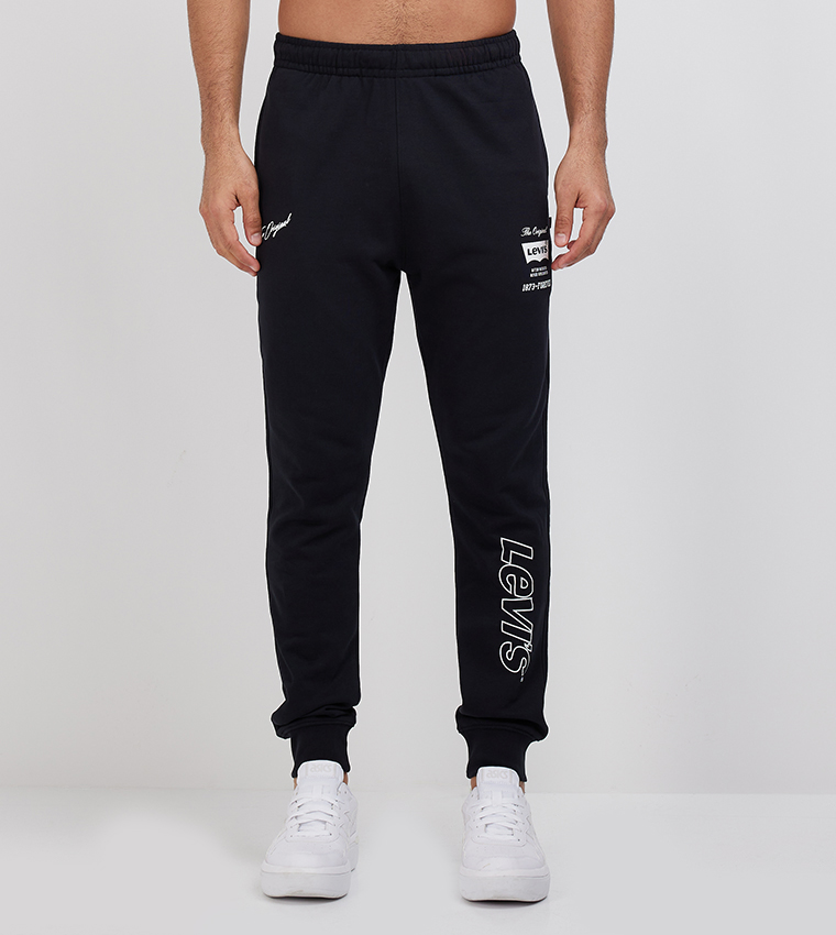 Buy Levi s Logo Printed Drawstring Waist Joggers In Black 6thStreet UAE