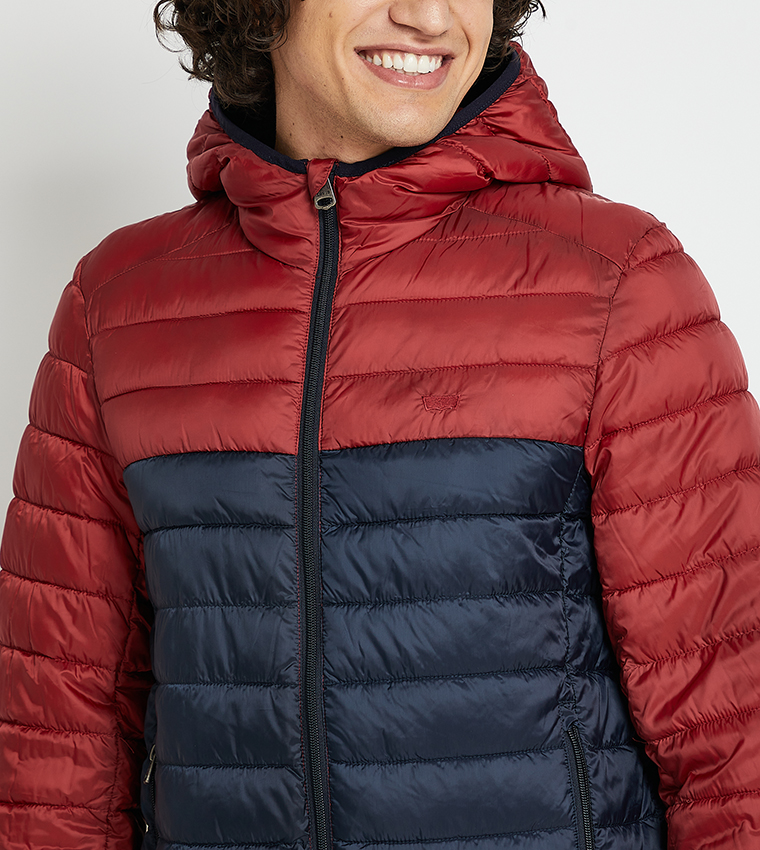 Levi's color block cheap puffer shirt jacket