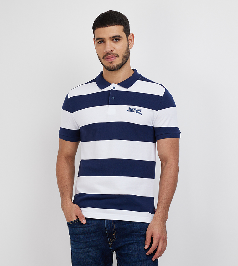 Striped Short Sleeves Polo T-Shirt