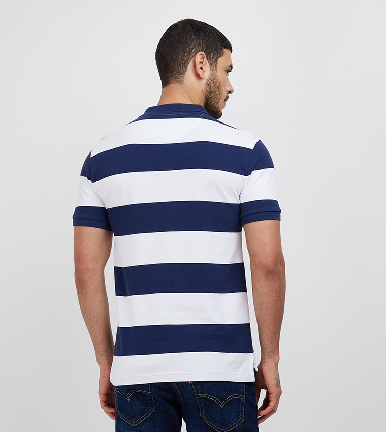 Striped Short Sleeves Polo T-Shirt