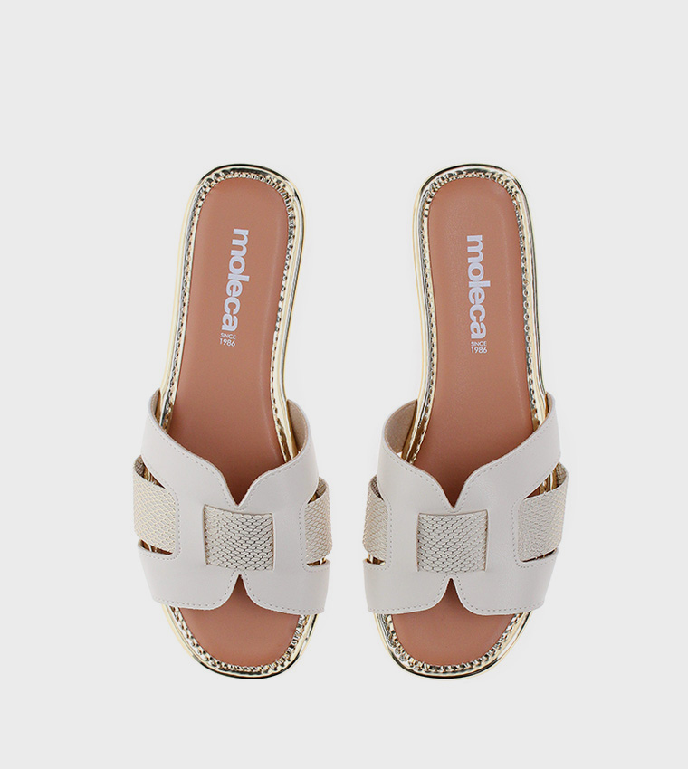 Snakeskin Open Toe Flat Sandals