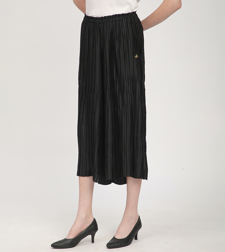 Pleated Elastic Waist Culottes