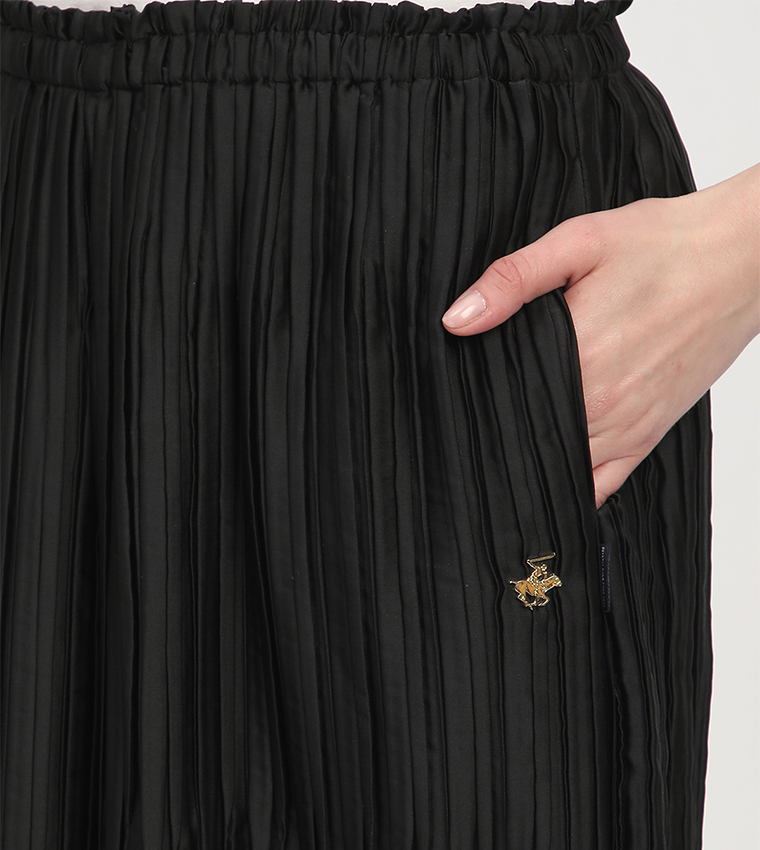 Pleated Elastic Waist Culottes