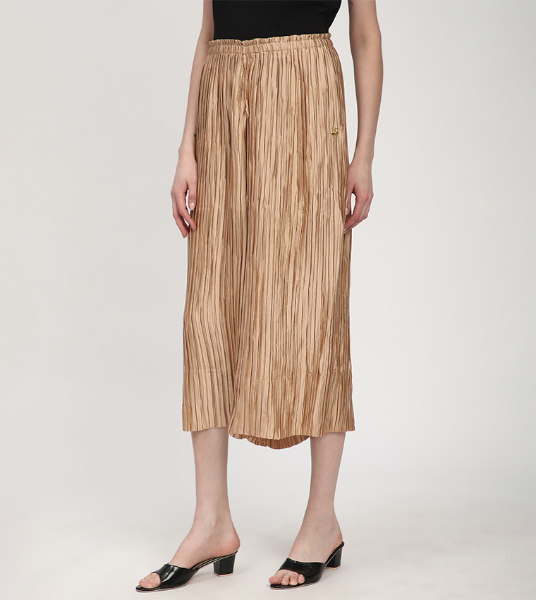 Pleated Elastic Waist Culottes
