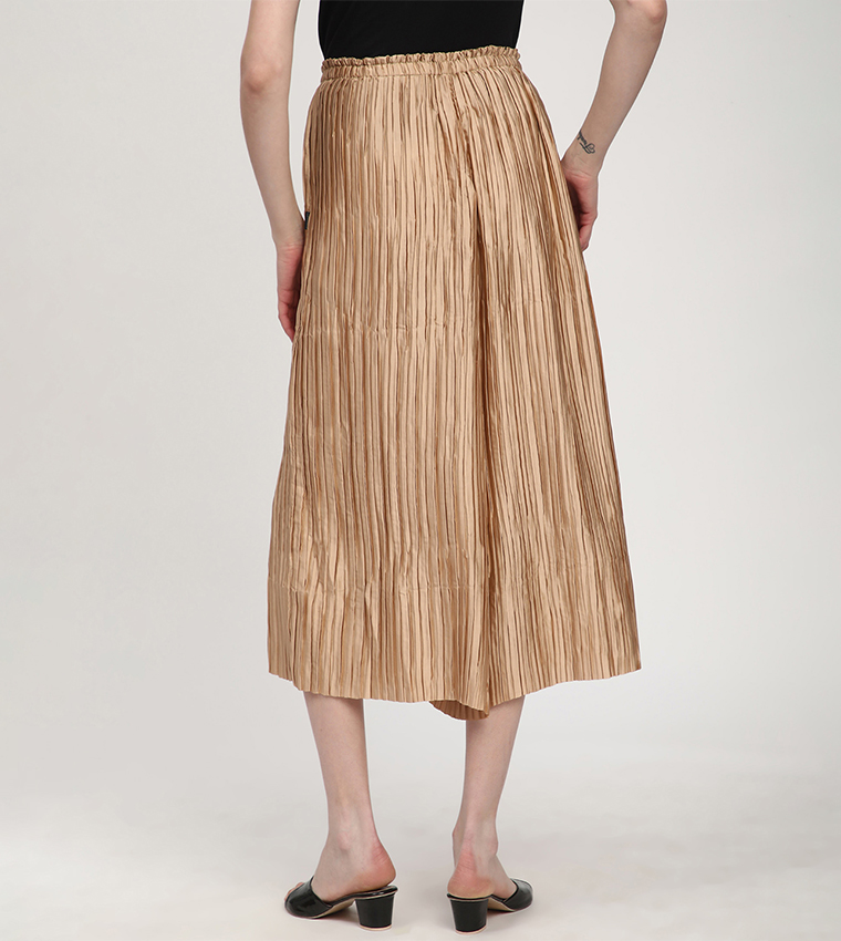 Pleated Elastic Waist Culottes
