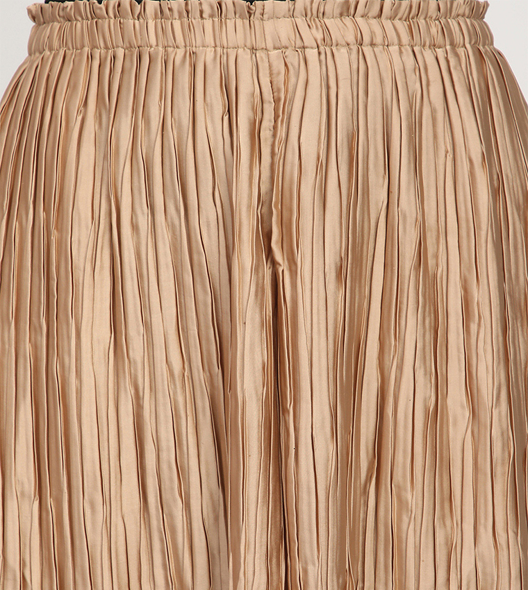 Pleated Elastic Waist Culottes