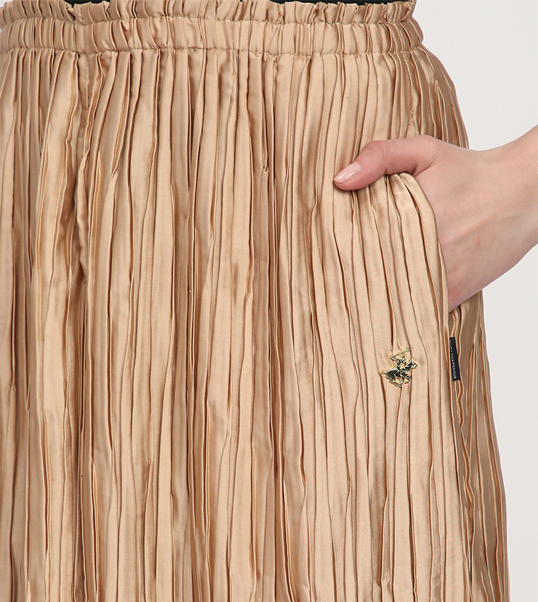 Pleated Elastic Waist Culottes
