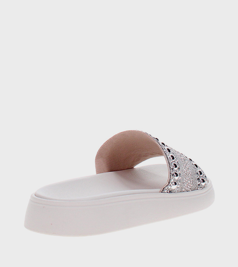 Embellished Open Toe Comfort Sandals