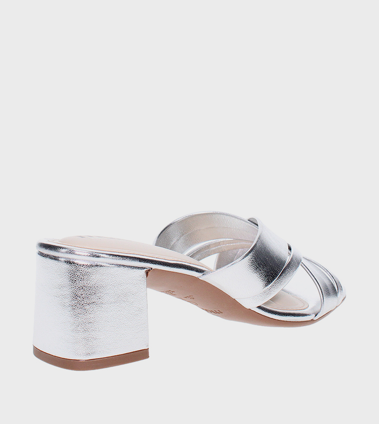 HECTOR Criss-Cross Strap Block Heel Sandals