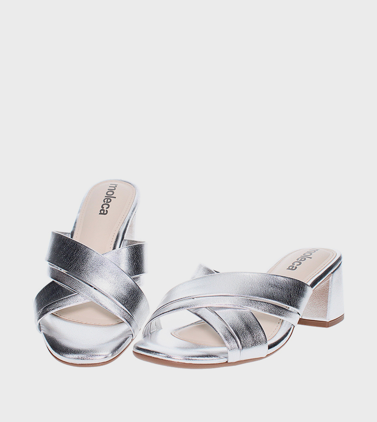 HECTOR Criss-Cross Strap Block Heel Sandals