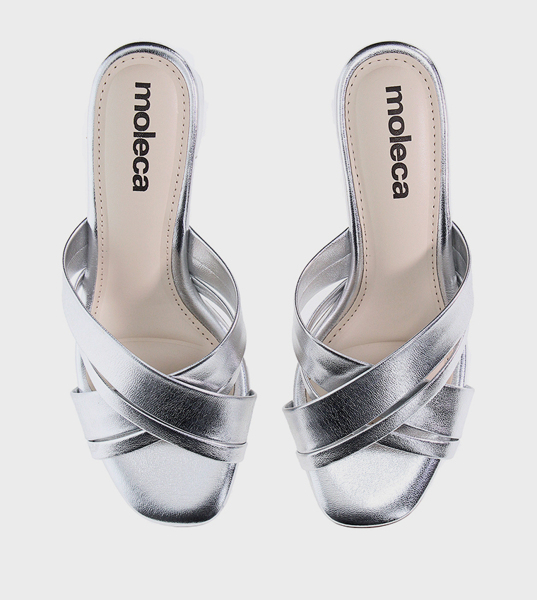HECTOR Criss-Cross Strap Block Heel Sandals