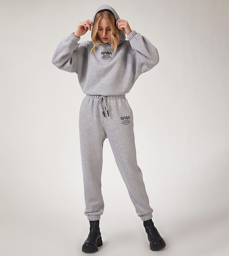 Buy Happiness stanbul Nasa Print Sweatsuit Set In Grey 6thStreet Bahrain
